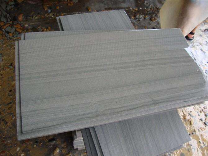 China Grey Wooden Sandstone Flooring And Wall Tiles