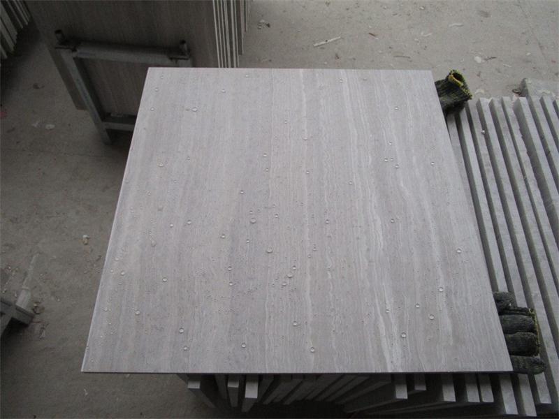 White Wooden Marble Honed Tiles With Water Proof