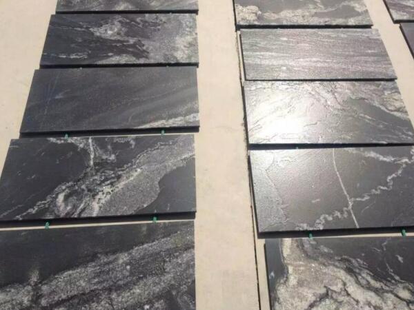 Fantasy Black Granite Flooing Tiles Leather Finished