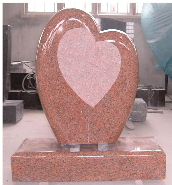 Indian Red Granite Tombstone